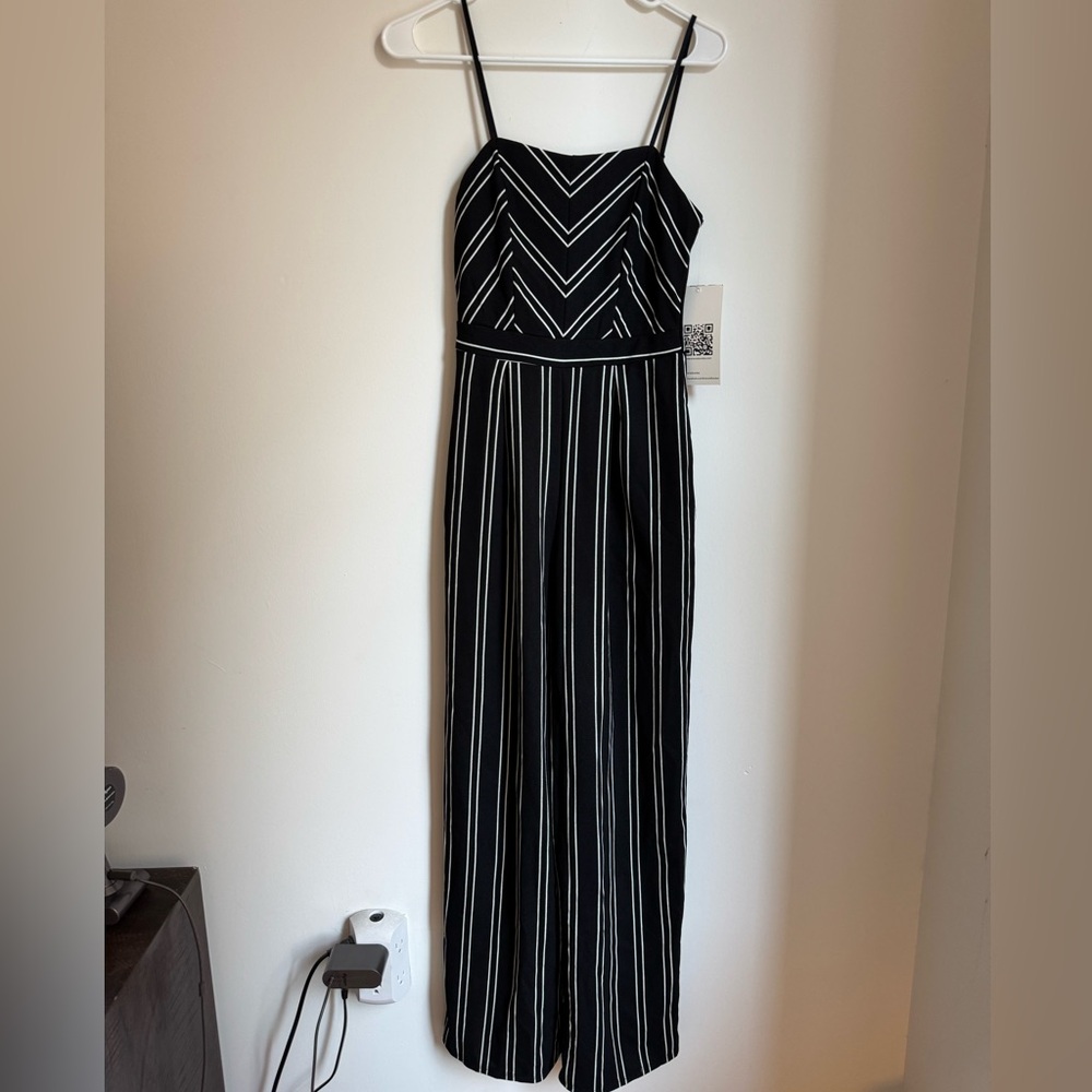 Black & White Striped Jumpsuit | Size Small | NWT